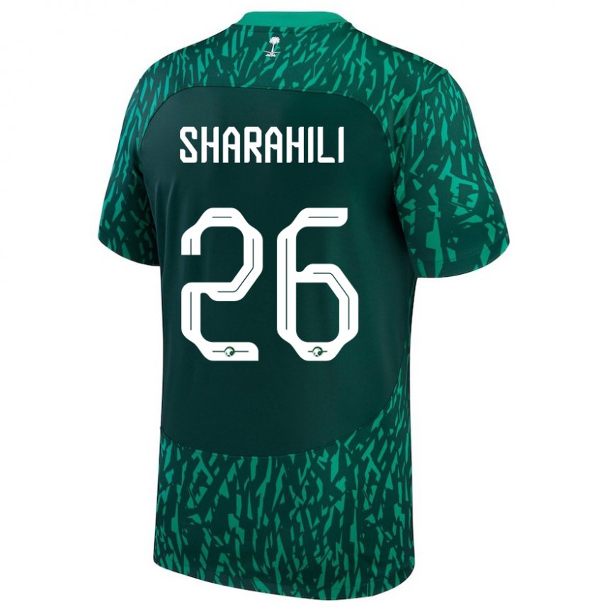 Niño Camiseta Arabia Saudita Riyadh Sharahili #26 Verde Oscuro 2ª Equipación 22-24 La Camisa Perú