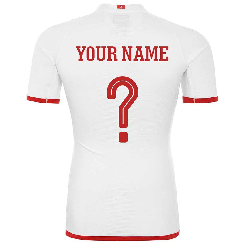 Niño Camiseta Túnez Su Nombre #0 Blanco 2ª Equipación 22-24 La Camisa Perú
