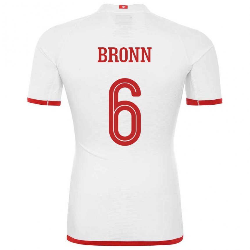 Niño Camiseta Túnez Dylan Bronn #6 Blanco 2ª Equipación 22-24 La Camisa Perú