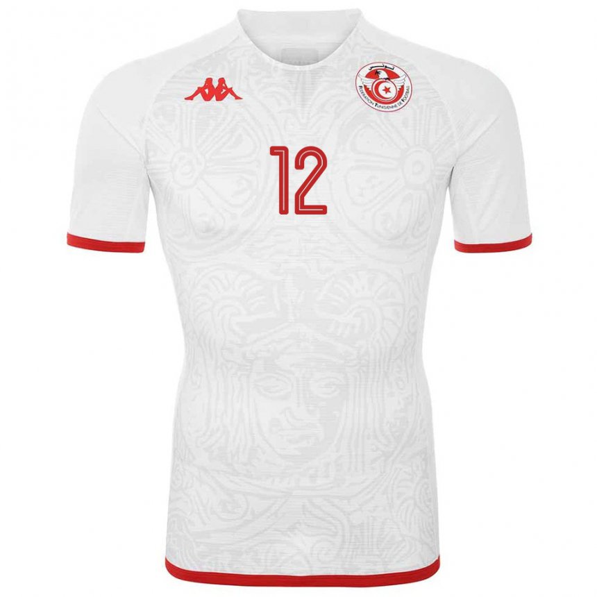 Niño Camiseta Túnez Ali Maaloul #12 Blanco 2ª Equipación 22-24 La Camisa Perú