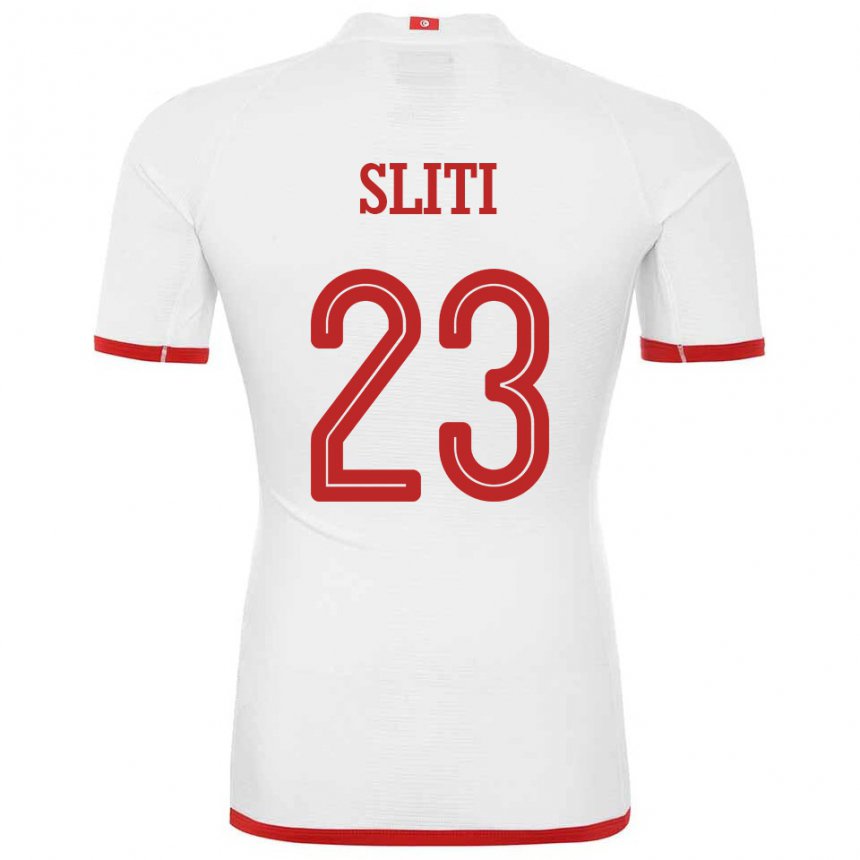 Niño Camiseta Túnez Naim Sliti #23 Blanco 2ª Equipación 22-24 La Camisa Perú