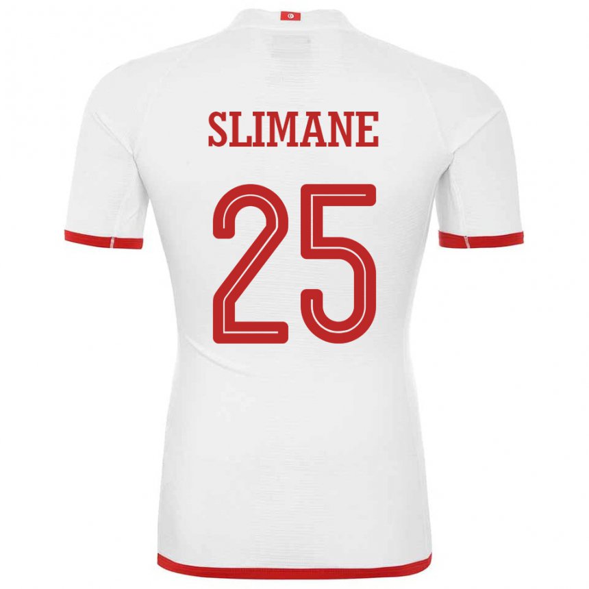 Niño Camiseta Túnez Anis Ben Slimane #25 Blanco 2ª Equipación 22-24 La Camisa Perú