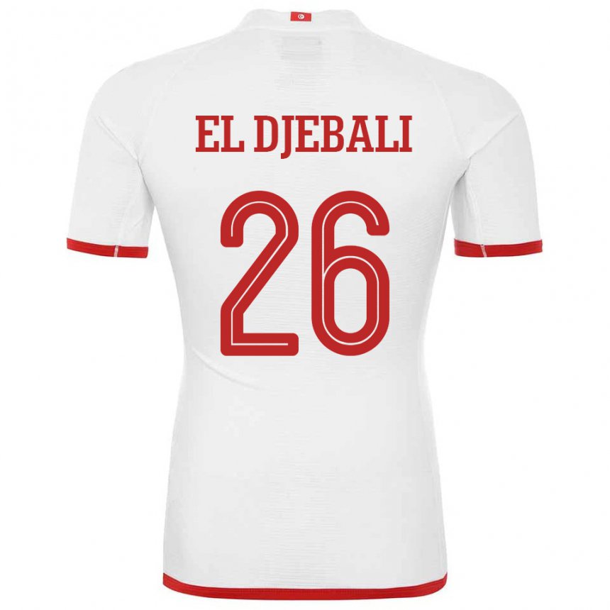 Niño Camiseta Túnez Chaim El Djebali #26 Blanco 2ª Equipación 22-24 La Camisa Perú