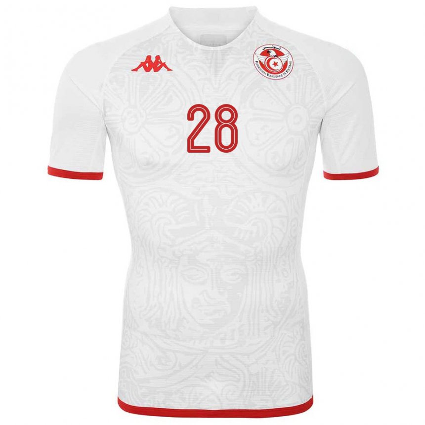 Niño Camiseta Túnez Aissa Laidouni #28 Blanco 2ª Equipación 22-24 La Camisa Perú