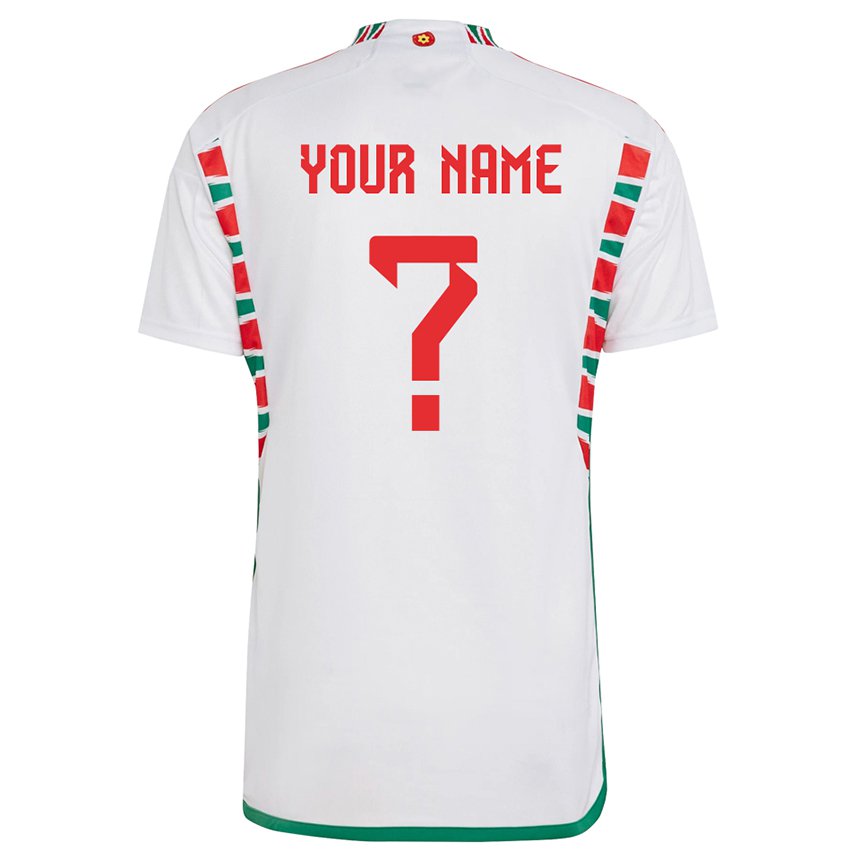 Niño Camiseta Gales Su Nombre #0 Blanco 2ª Equipación 22-24 La Camisa Perú