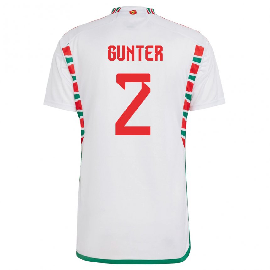 Niño Camiseta Gales Chris Gunter #2 Blanco 2ª Equipación 22-24 La Camisa Perú