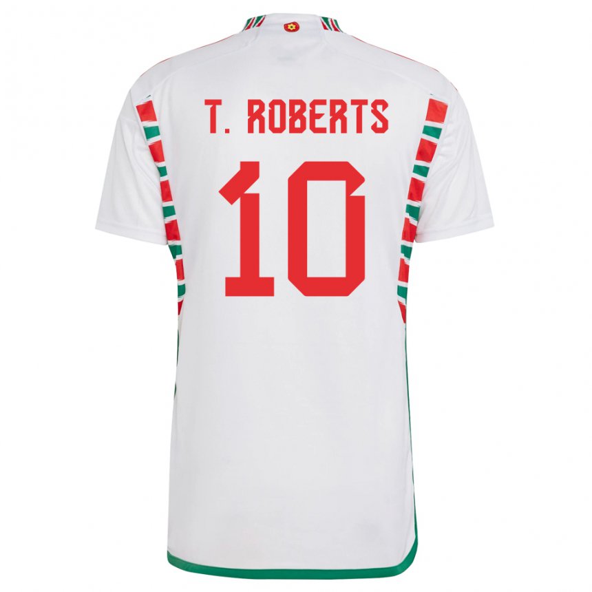 Niño Camiseta Gales Tyler Roberts #10 Blanco 2ª Equipación 22-24 La Camisa Perú