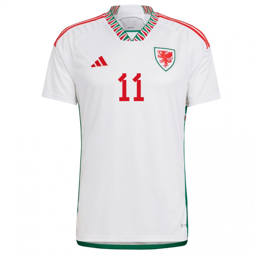 Niño Camiseta Gales Gareth Bale #11 Blanco 2ª Equipación 22-24 La Camisa Perú