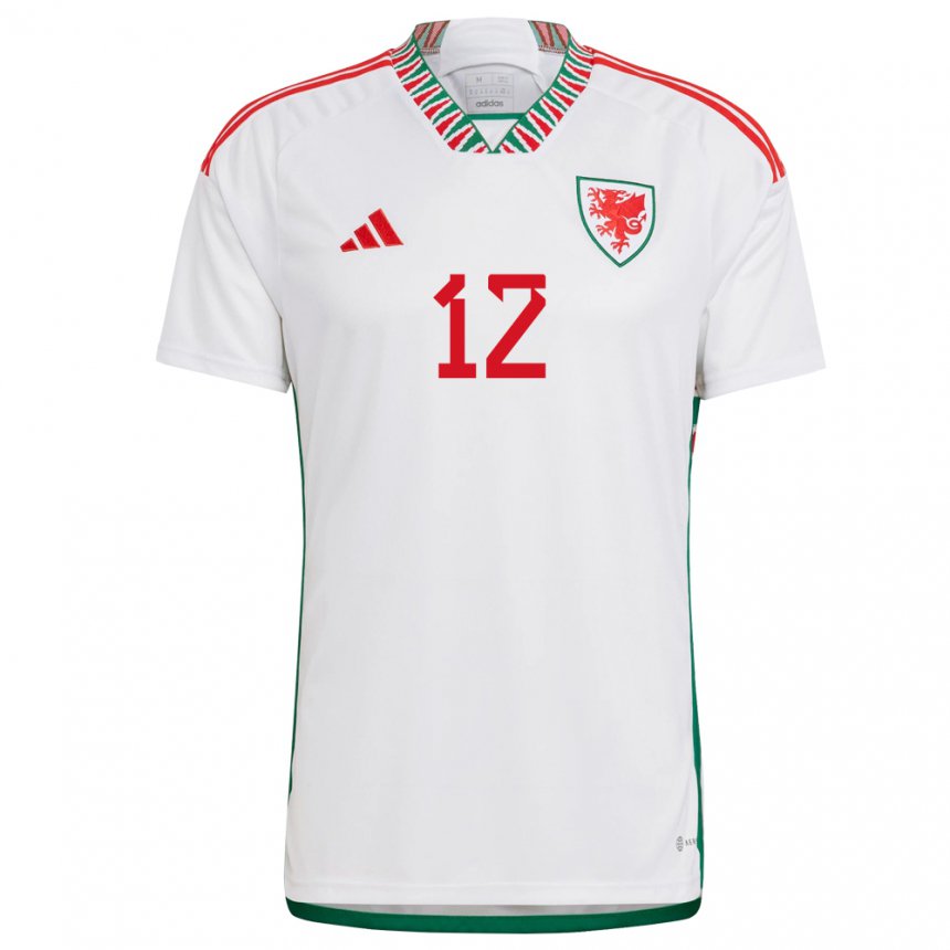 Niño Camiseta Gales Danny Ward #12 Blanco 2ª Equipación 22-24 La Camisa Perú