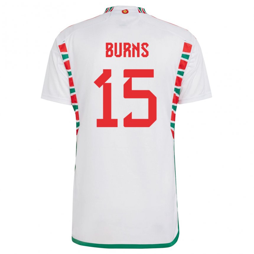 Niño Camiseta Gales Wes Burns #15 Blanco 2ª Equipación 22-24 La Camisa Perú