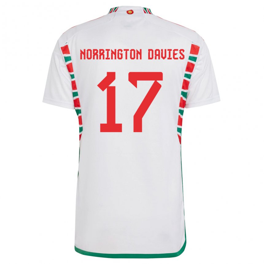 Niño Camiseta Gales Rhys Norrington Davies #17 Blanco 2ª Equipación 22-24 La Camisa Perú