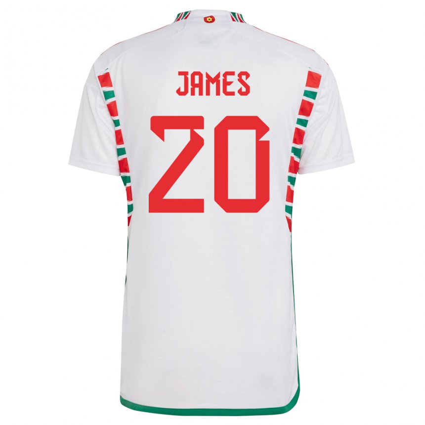 Niño Camiseta Gales Daniel James #20 Blanco 2ª Equipación 22-24 La Camisa Perú