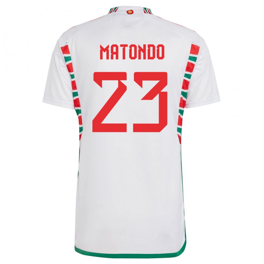 Niño Camiseta Gales Rabbi Matondo #23 Blanco 2ª Equipación 22-24 La Camisa Perú