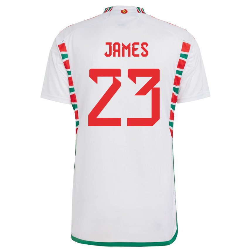 Niño Camiseta Gales Jordan James #23 Blanco 2ª Equipación 22-24 La Camisa Perú