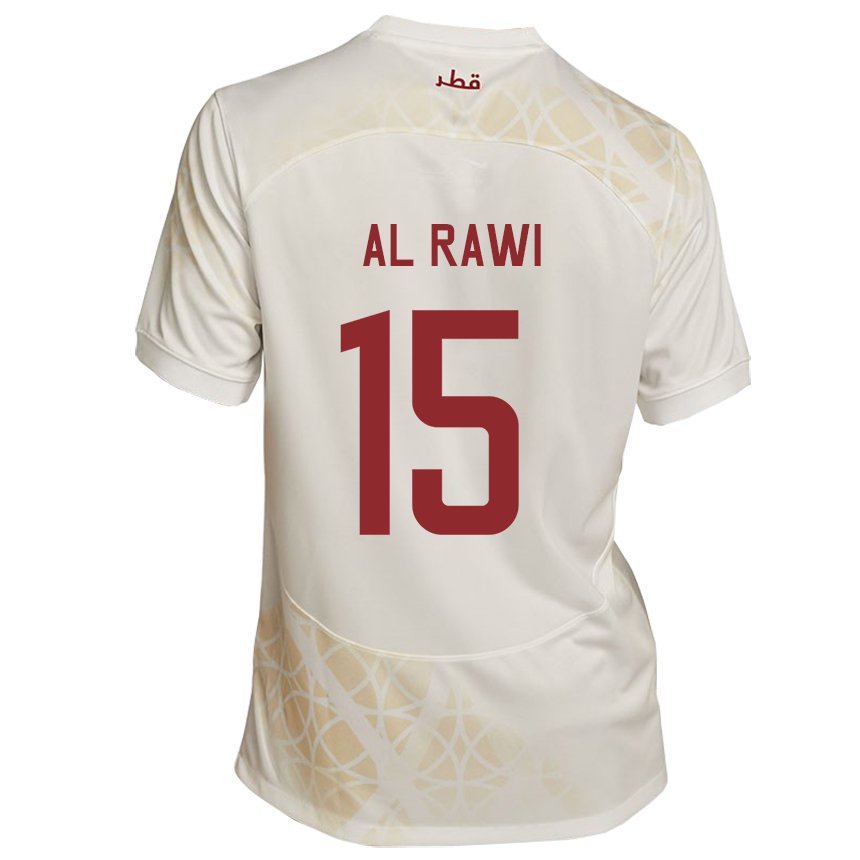 Niño Camiseta Catar Bassam Al Rawi #15 Beis Dorado 2ª Equipación 22-24 La Camisa Perú