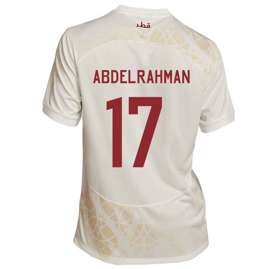 Niño Camiseta Catar Abdelrahman Fahmi Moustafa #17 Beis Dorado 2ª Equipación 22-24 La Camisa Perú