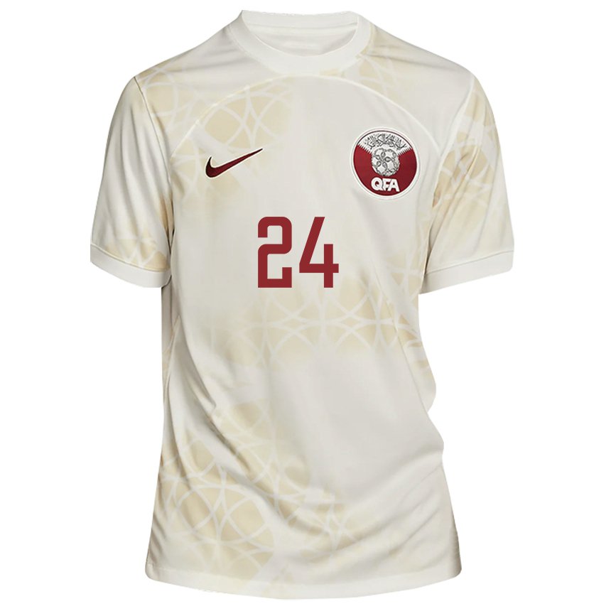 Niño Camiseta Catar Naif Abdulraheem Al Hadhrami #24 Beis Dorado 2ª Equipación 22-24 La Camisa Perú