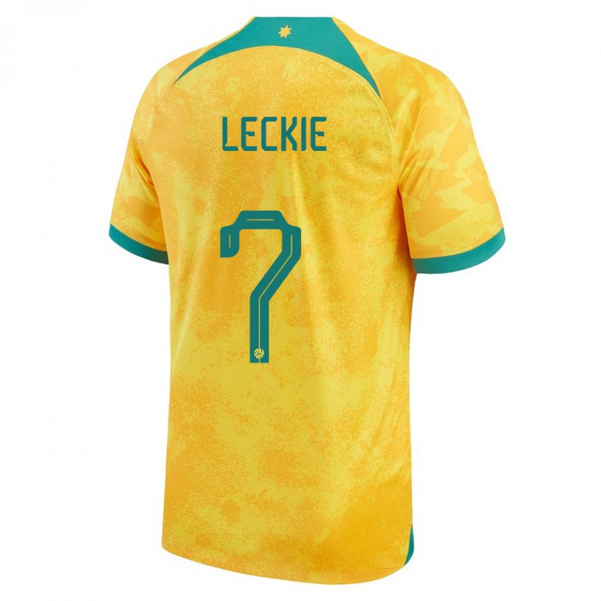 Hombre Camiseta Australia Mathew Leckie #7 Dorado 1ª Equipación 22-24 La Camisa Perú