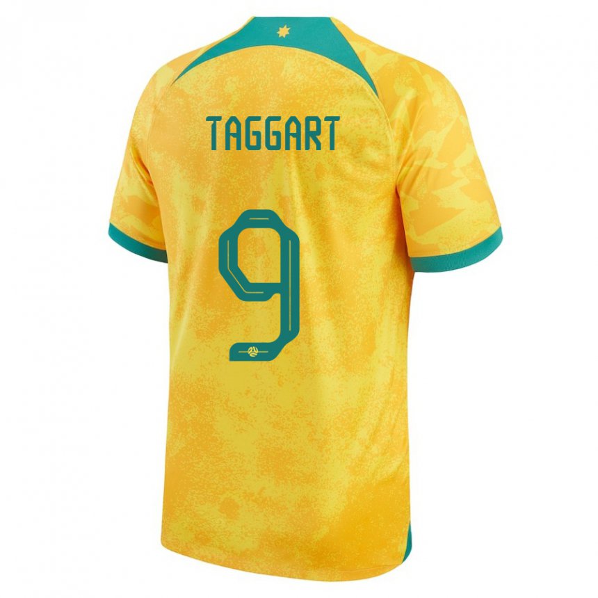 Hombre Camiseta Australia Adam Taggart #9 Dorado 1ª Equipación 22-24 La Camisa Perú