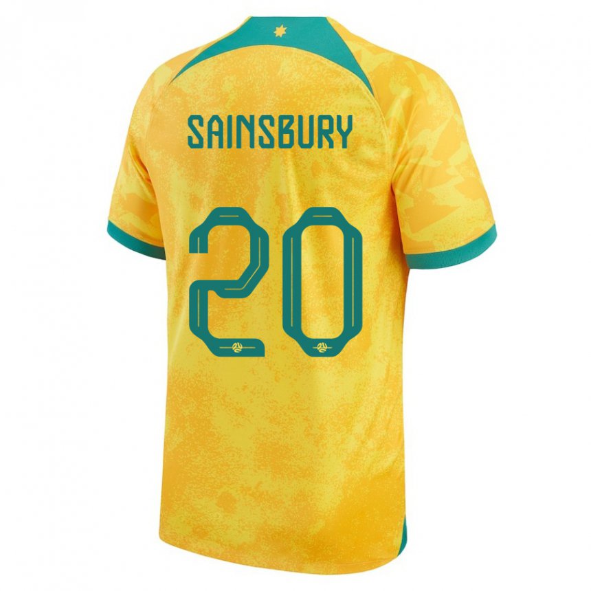 Hombre Camiseta Australia Trent Sainsbury #20 Dorado 1ª Equipación 22-24 La Camisa Perú