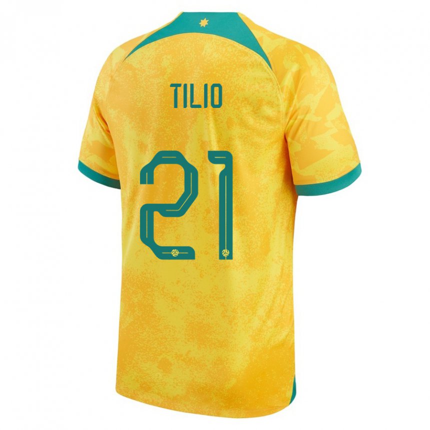 Hombre Camiseta Australia Marco Tilio #21 Dorado 1ª Equipación 22-24 La Camisa Perú