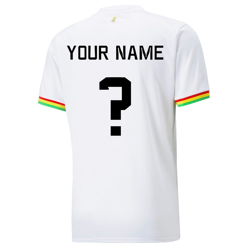 Hombre Camiseta Ghana Su Nombre #0 Blanco 1ª Equipación 22-24 La Camisa Perú