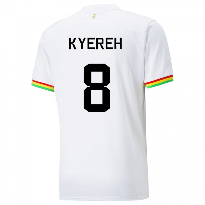 Hombre Camiseta Ghana Daniel-kofi Kyereh #8 Blanco 1ª Equipación 22-24 La Camisa Perú