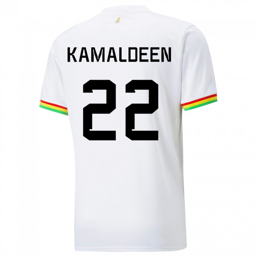 Hombre Camiseta Ghana Kamaldeen Sulemana #22 Blanco 1ª Equipación 22-24 La Camisa Perú