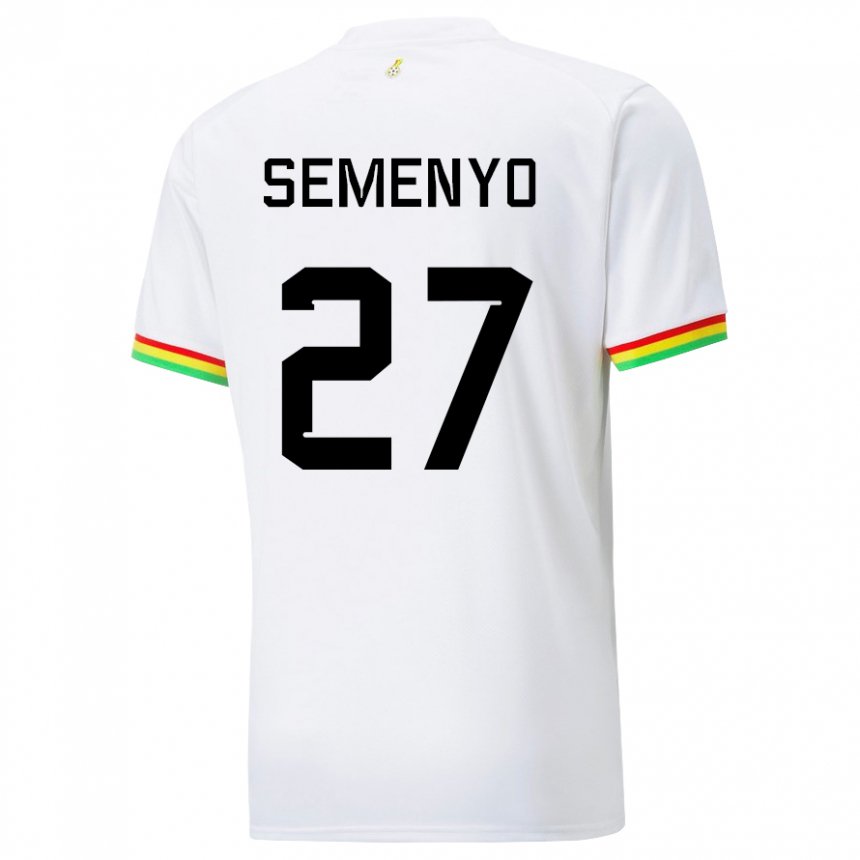 Hombre Camiseta Ghana Antoine Semenyo #27 Blanco 1ª Equipación 22-24 La Camisa Perú