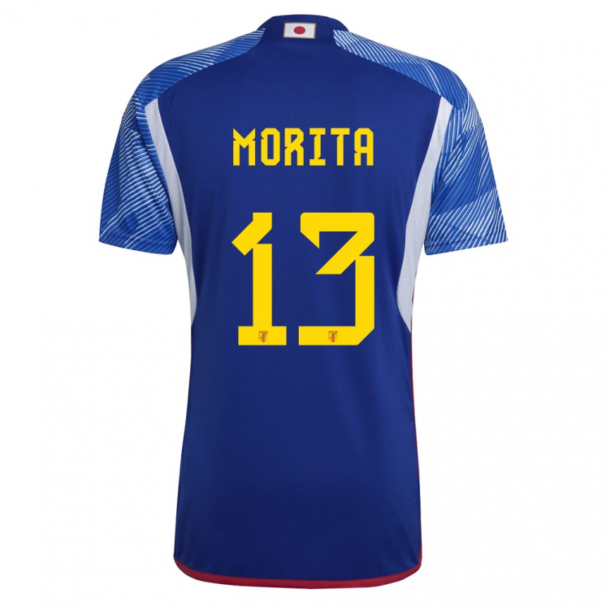 Hombre Camiseta Japón Hidemasa Morita #13 Azul Real 1ª Equipación 22-24 La Camisa Perú