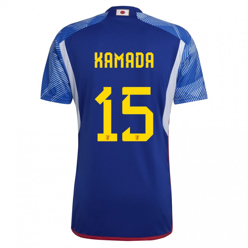 Hombre Camiseta Japón Daichi Kamada #15 Azul Real 1ª Equipación 22-24 La Camisa Perú