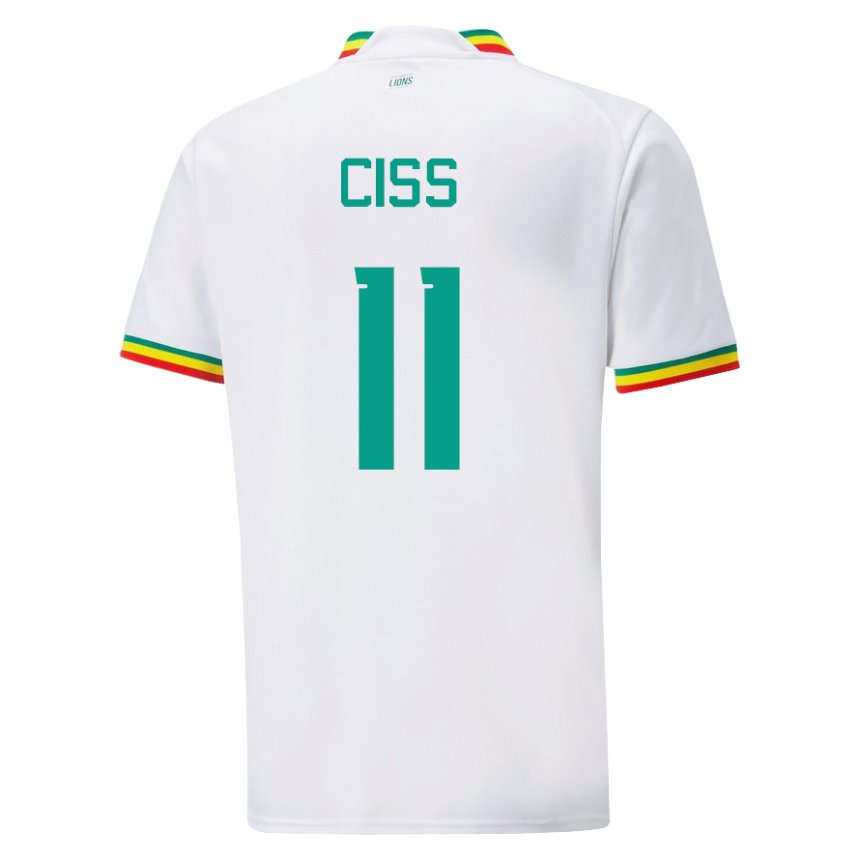 Hombre Camiseta Senegal Pathe Ciss #11 Blanco 1ª Equipación 22-24 La Camisa Perú