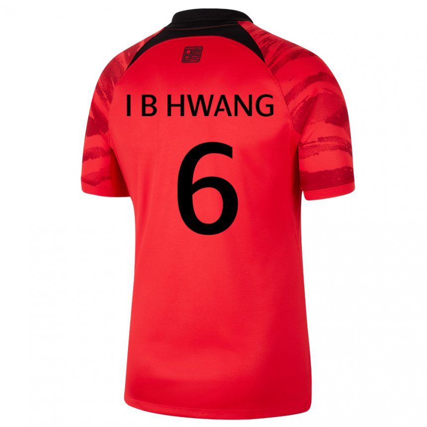 Hombre Camiseta Corea Del Sur In-beom Hwang #6 Rojo Volver 1ª Equipación 22-24 La Camisa Perú