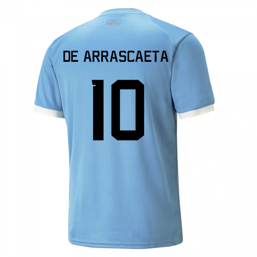 Hombre Camiseta Uruguay Giorgian De Arrascaeta #10 Azul 1ª Equipación 22-24 La Camisa Perú