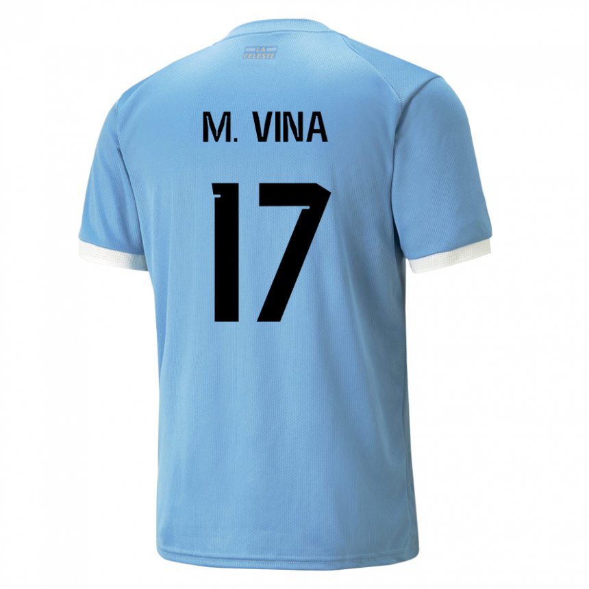 Hombre Camiseta Uruguay Matias Vina #17 Azul 1ª Equipación 22-24 La Camisa Perú