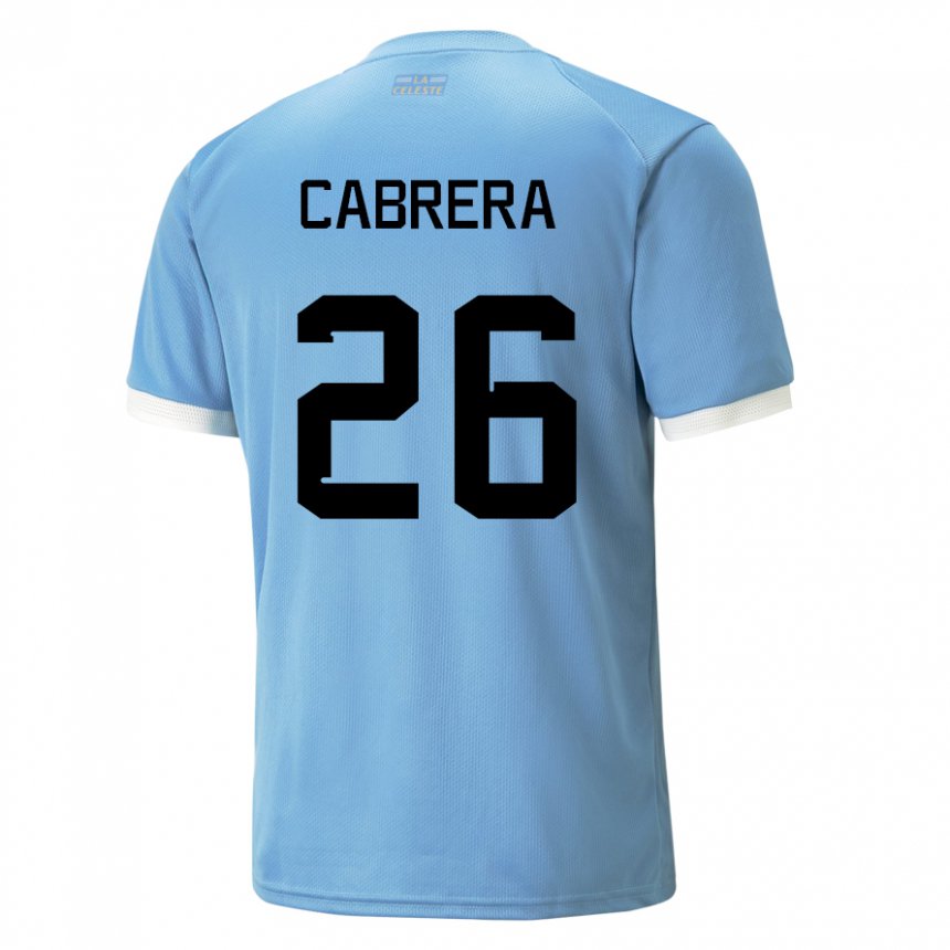 Hombre Camiseta Uruguay Leandro Cabrera #26 Azul 1ª Equipación 22-24 La Camisa Perú