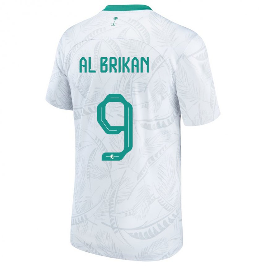 Hombre Camiseta Arabia Saudita Feras Al Brikan #9 Blanco 1ª Equipación 22-24 La Camisa Perú