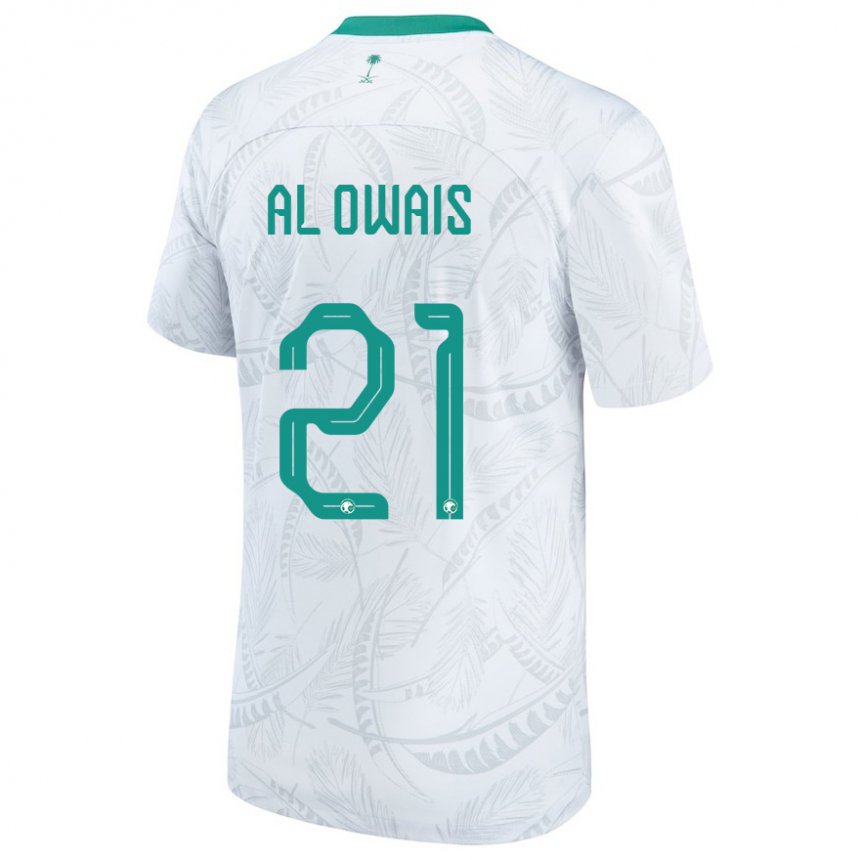 Hombre Camiseta Arabia Saudita Mohammed Al Owais #21 Blanco 1ª Equipación 22-24 La Camisa Perú