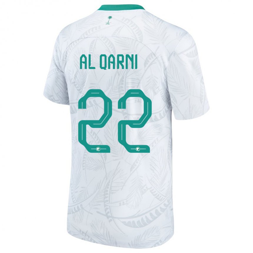 Hombre Camiseta Arabia Saudita Fawaz Al Qarni #22 Blanco 1ª Equipación 22-24 La Camisa Perú