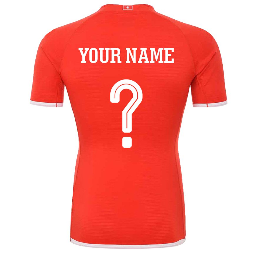 Hombre Camiseta Túnez Su Nombre #0 Rojo 1ª Equipación 22-24 La Camisa Perú