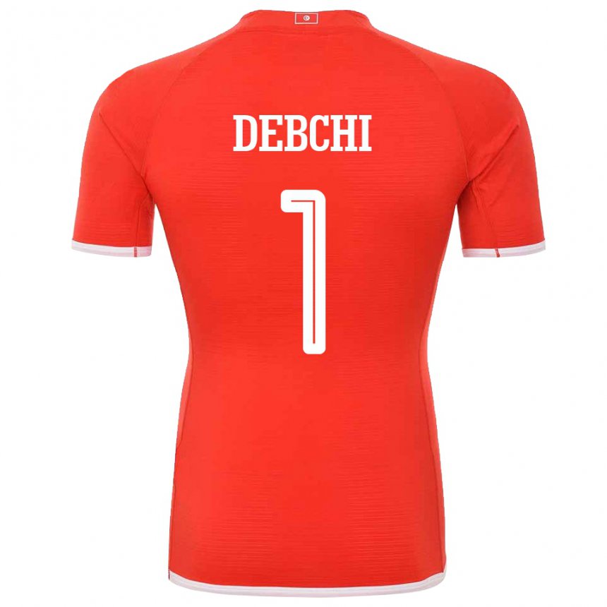 Hombre Camiseta Túnez Mohamed Sedki Debchi #1 Rojo 1ª Equipación 22-24 La Camisa Perú