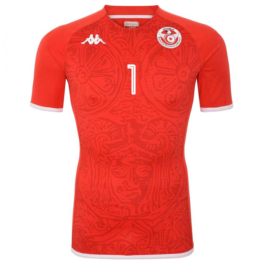 Hombre Camiseta Túnez Mohamed Sedki Debchi #1 Rojo 1ª Equipación 22-24 La Camisa Perú