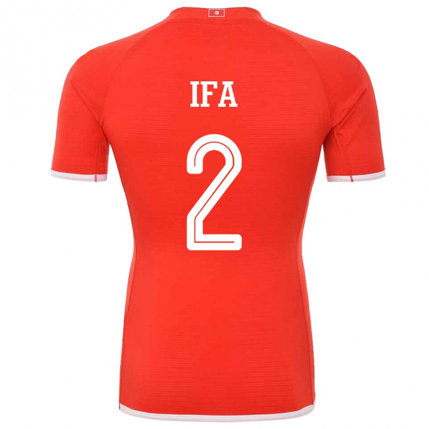 Hombre Camiseta Túnez Bilel Ifa #2 Rojo 1ª Equipación 22-24 La Camisa Perú