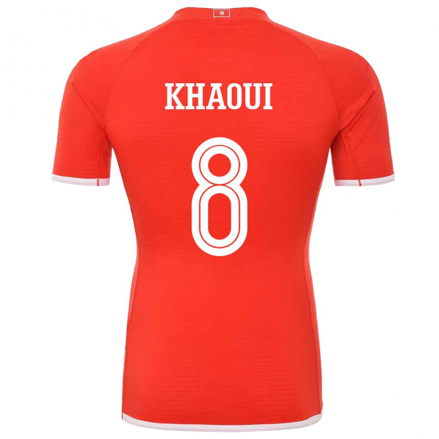 Hombre Camiseta Túnez Saif Eddine Khaoui #8 Rojo 1ª Equipación 22-24 La Camisa Perú