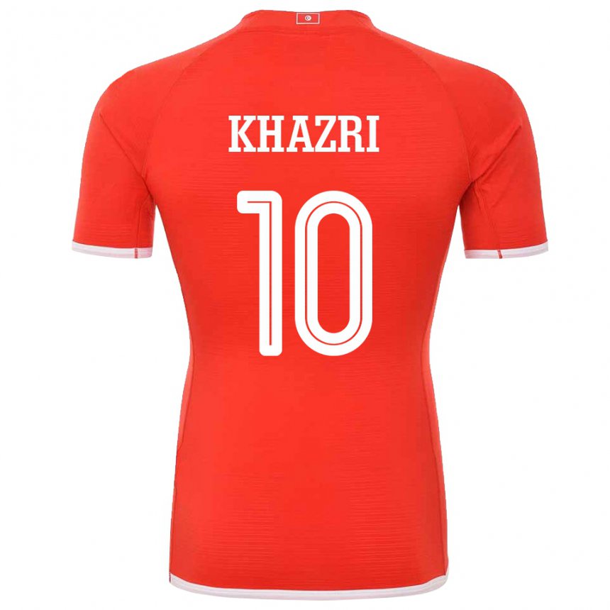 Hombre Camiseta Túnez Wahbi Khazri #10 Rojo 1ª Equipación 22-24 La Camisa Perú