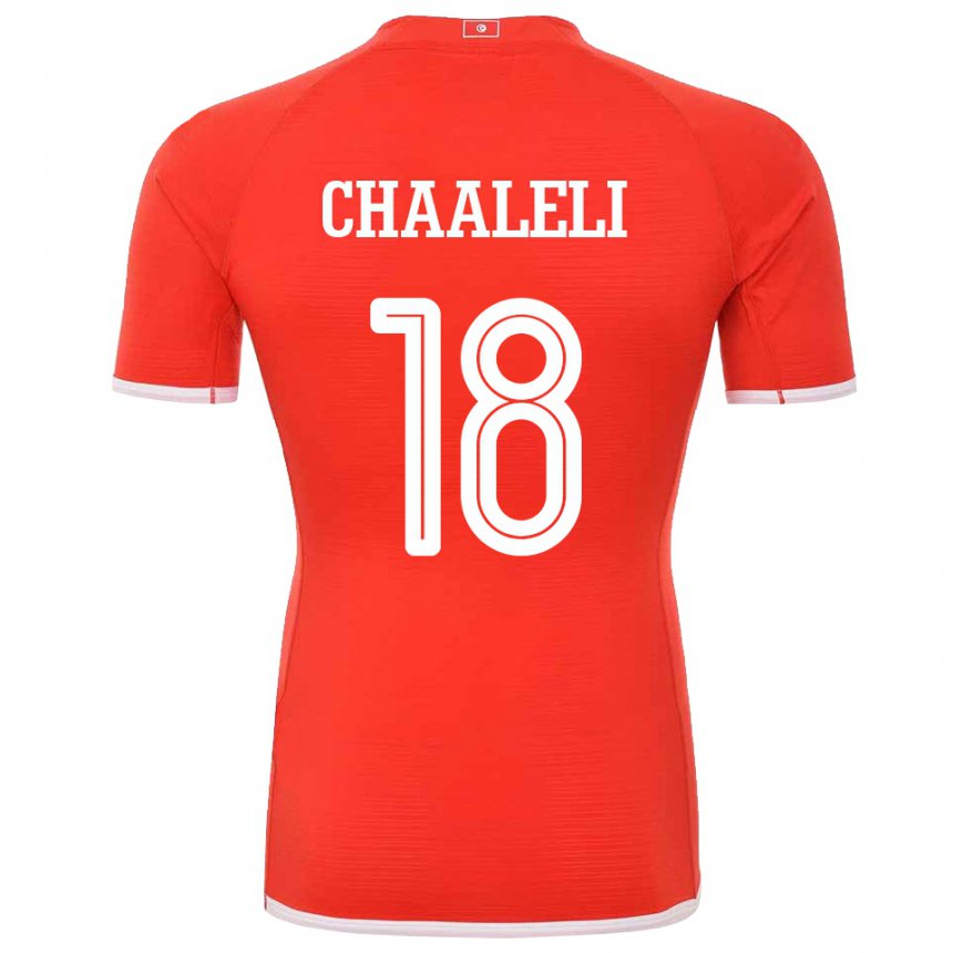 Hombre Camiseta Túnez Ghaliene Chaaleli #18 Rojo 1ª Equipación 22-24 La Camisa Perú