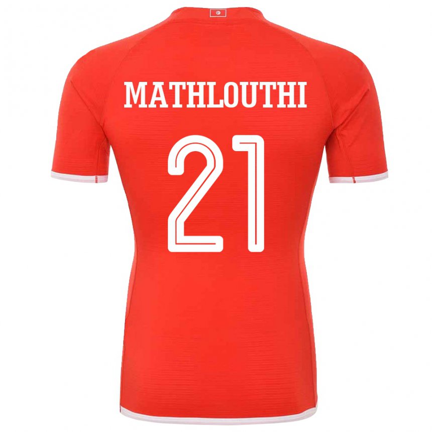 Hombre Camiseta Túnez Hamza Mathlouthi #21 Rojo 1ª Equipación 22-24 La Camisa Perú