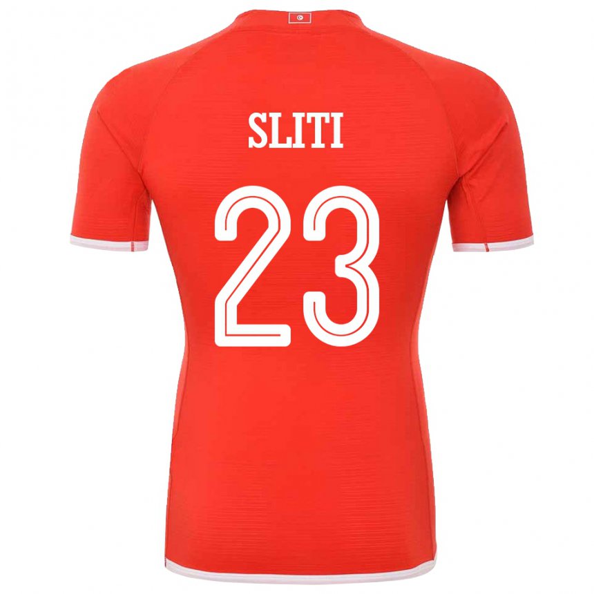 Hombre Camiseta Túnez Naim Sliti #23 Rojo 1ª Equipación 22-24 La Camisa Perú