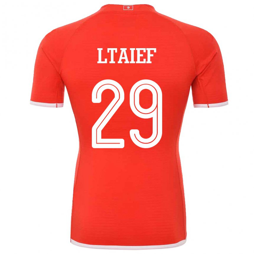 Hombre Camiseta Túnez Sayfallah Ltaief #29 Rojo 1ª Equipación 22-24 La Camisa Perú