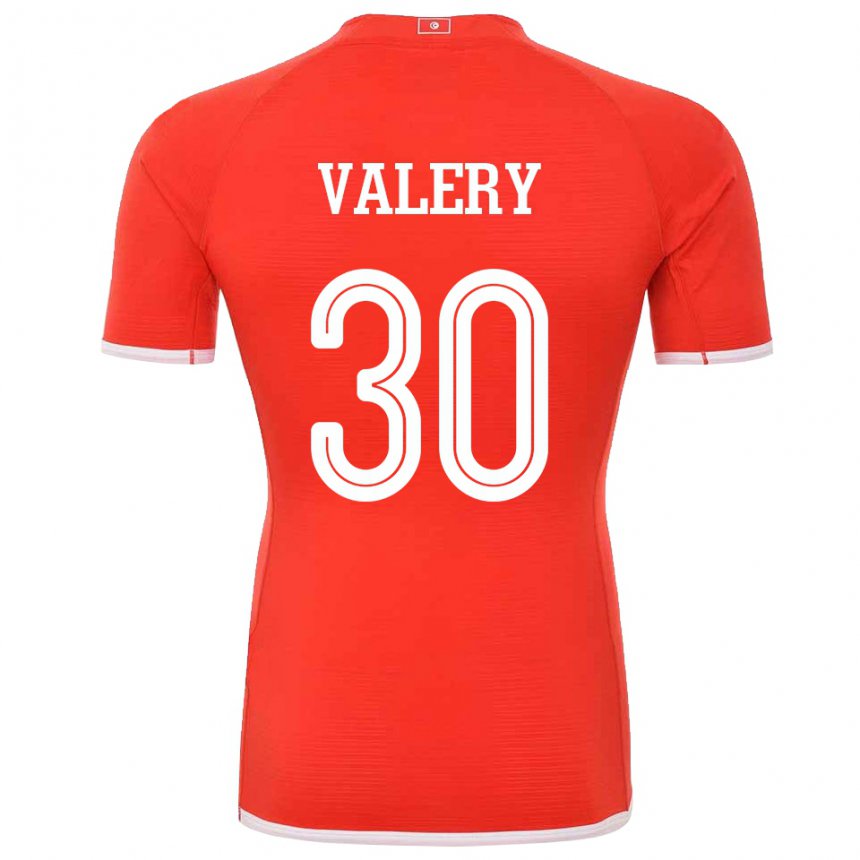 Hombre Camiseta Túnez Yann Valery #30 Rojo 1ª Equipación 22-24 La Camisa Perú